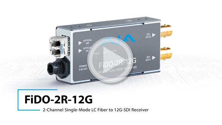 FiDO-2R-12G - 2-Channel Single Mode LC Fiberto 12G-SDI Receiver 