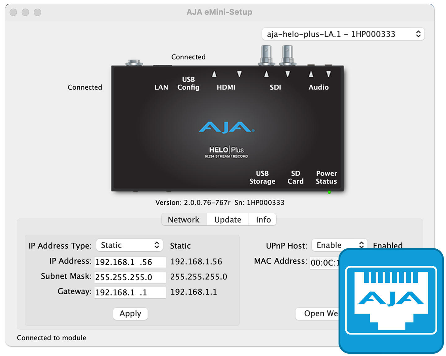 AJA eMini-Setup