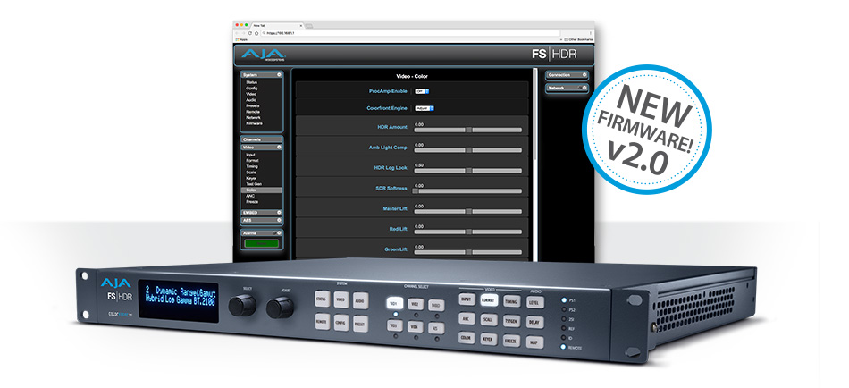 AJA Delivers FS-HDR v2.0 Software 