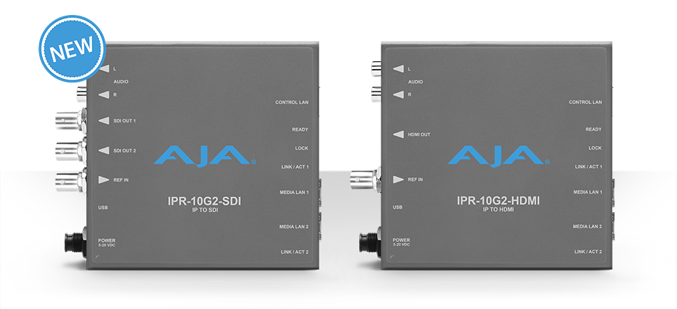 AJA Ships IPR‑10G2‑HDMI and IPR‑10G2‑SDI<br />SMPTE ST 2110 Mini‑Converters