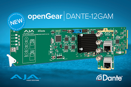 AJA Unveils World’s First 12G-SDI to Dante Audio Bridge