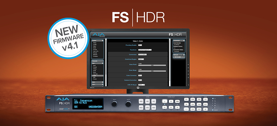 AJA Upgrades FS-HDR Real-Time HDR/WCG Converter & Frame Sync